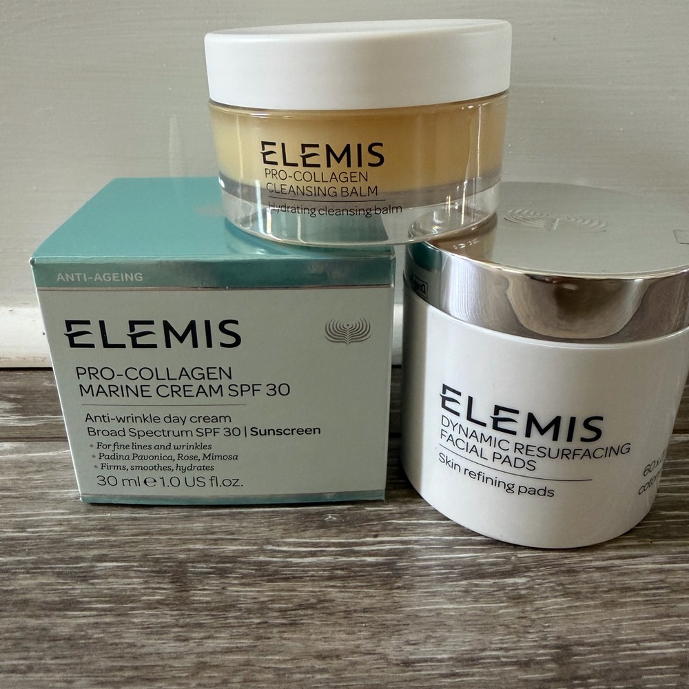 ELEMIS Full Skin Care set - cleansing balm, toner pads, marine cream with SPF
